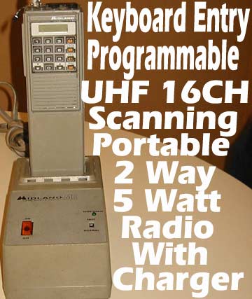 Midland UHF Programmable Radio Full Kit With Battery, Charger & Antenna