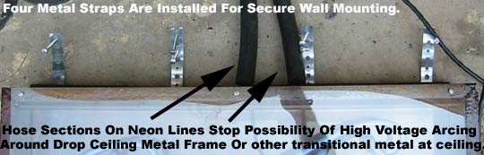 Pepsi Neon Sign Wall  mounting straps for easy install at drop ceiling.